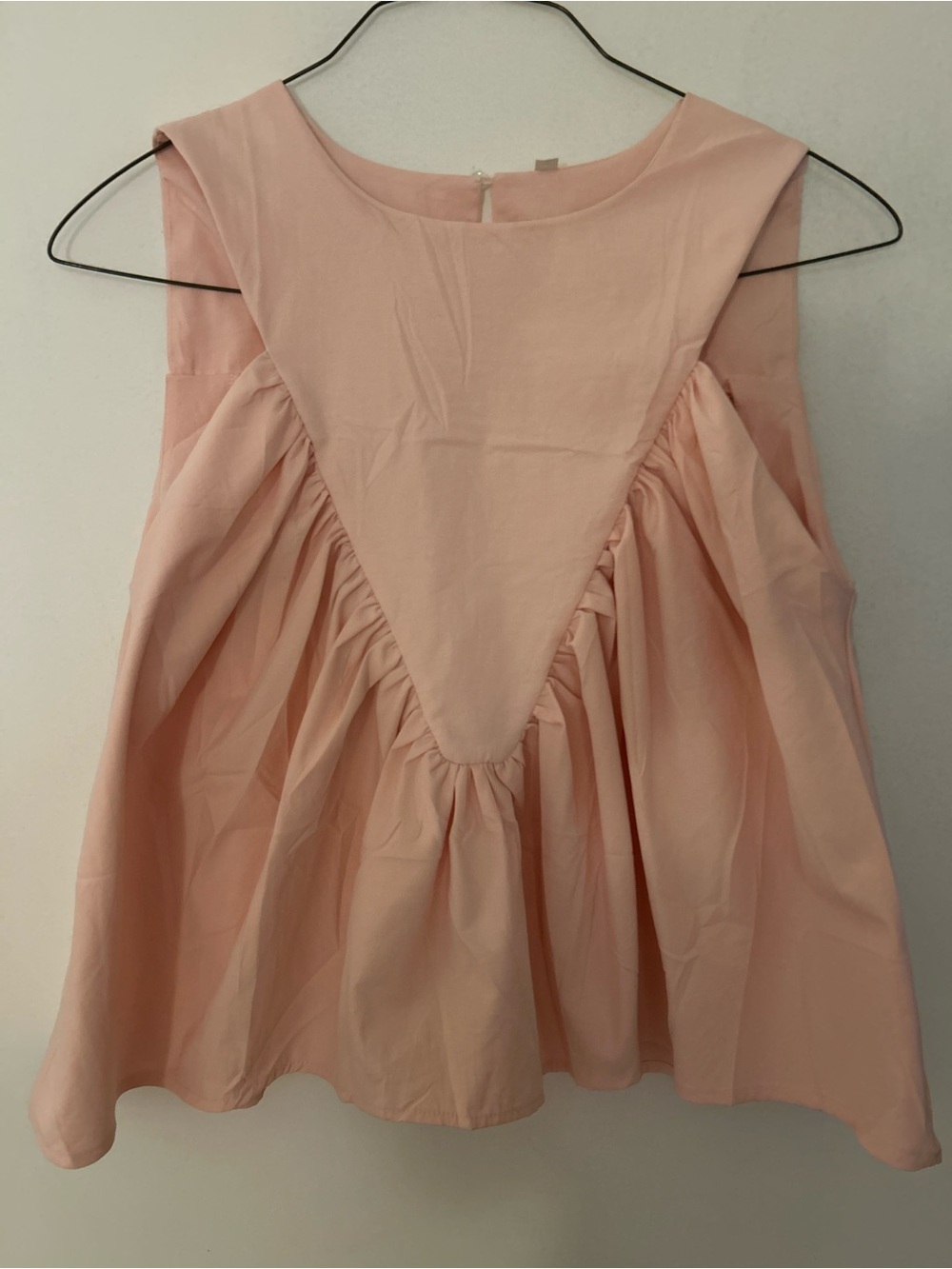 Sleeveless Pink Gathered Panel Women’s Top